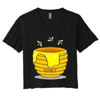 Honey Pot With Honey Bees Women's Crop Top Tee
