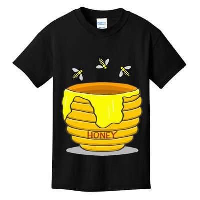 Honey Pot With Honey Bees Kids T-Shirt