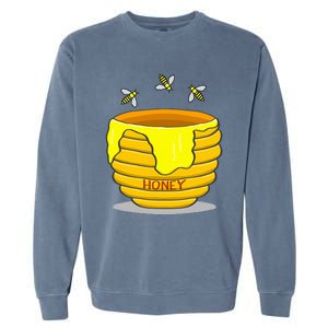 Honey Pot With Honey Bees Garment-Dyed Sweatshirt