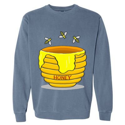 Honey Pot With Honey Bees Garment-Dyed Sweatshirt