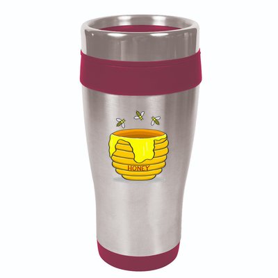 Honey Pot With Honey Bees 16oz Travel Tumbler