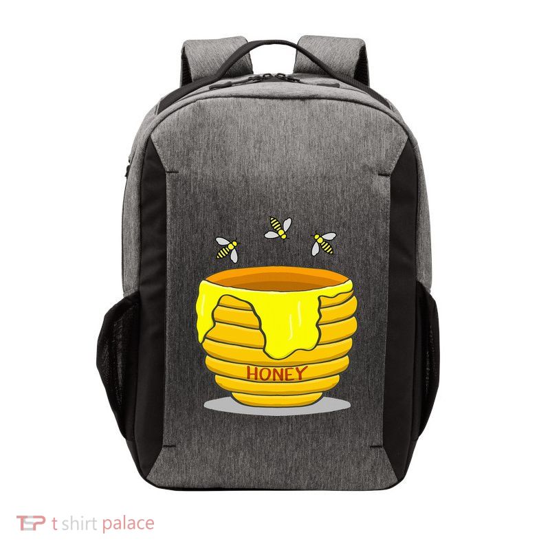 Honey Pot With Honey Bees Vector Backpack