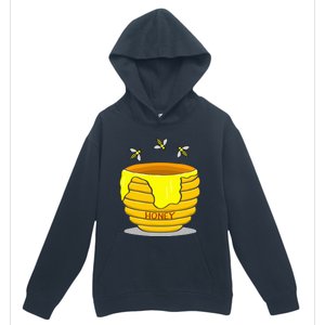 Honey Pot With Honey Bees Urban Pullover Hoodie