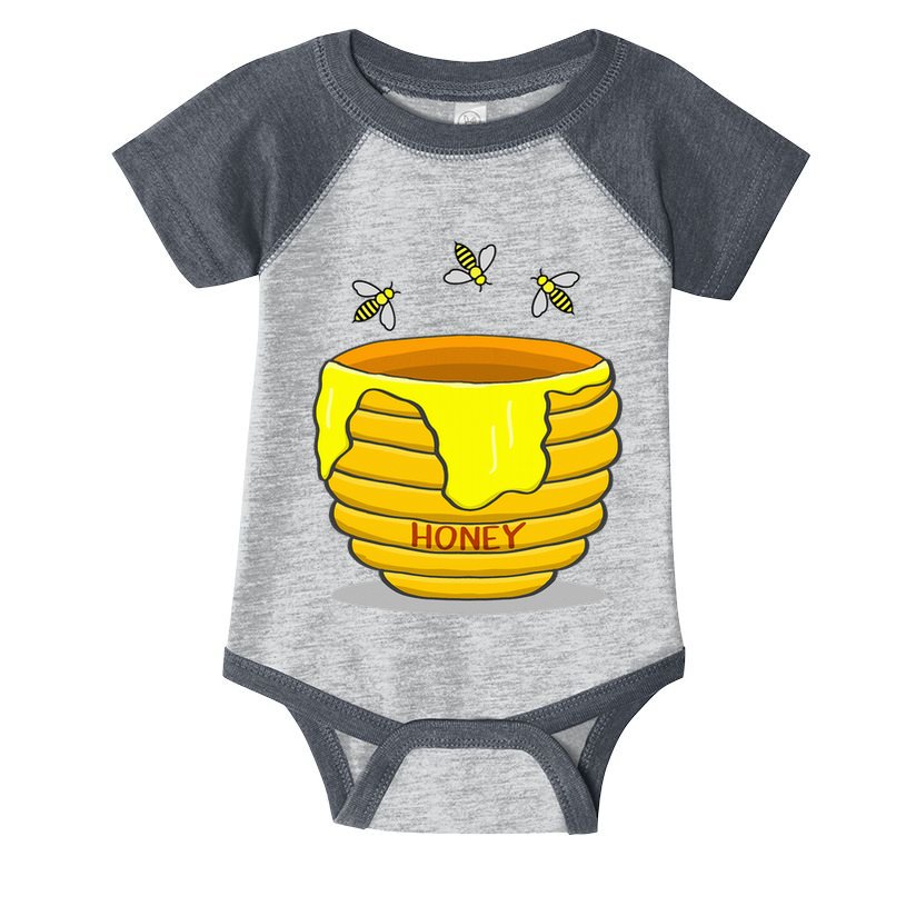 Honey Pot With Honey Bees Infant Baby Jersey Bodysuit
