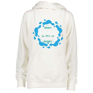 H2o Protect Water It's A Precious Resource World Water Day Gift Womens Funnel Neck Pullover Hood