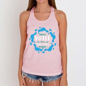 H2o Protect Water It's A Precious Resource World Water Day Gift Women's Knotted Racerback Tank