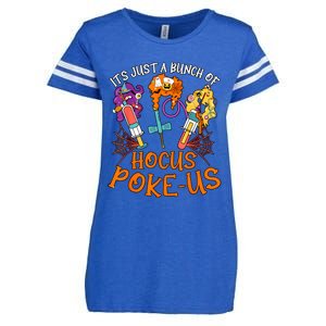 Hocus Pokeus Witch Nurse Halloween Medical Lab Tech Spooky Enza Ladies Jersey Football T-Shirt