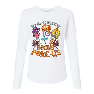 Hocus Pokeus Witch Nurse Halloween Medical Lab Tech Spooky Womens Cotton Relaxed Long Sleeve T-Shirt