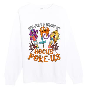 Hocus Pokeus Witch Nurse Halloween Medical Lab Tech Spooky Premium Crewneck Sweatshirt