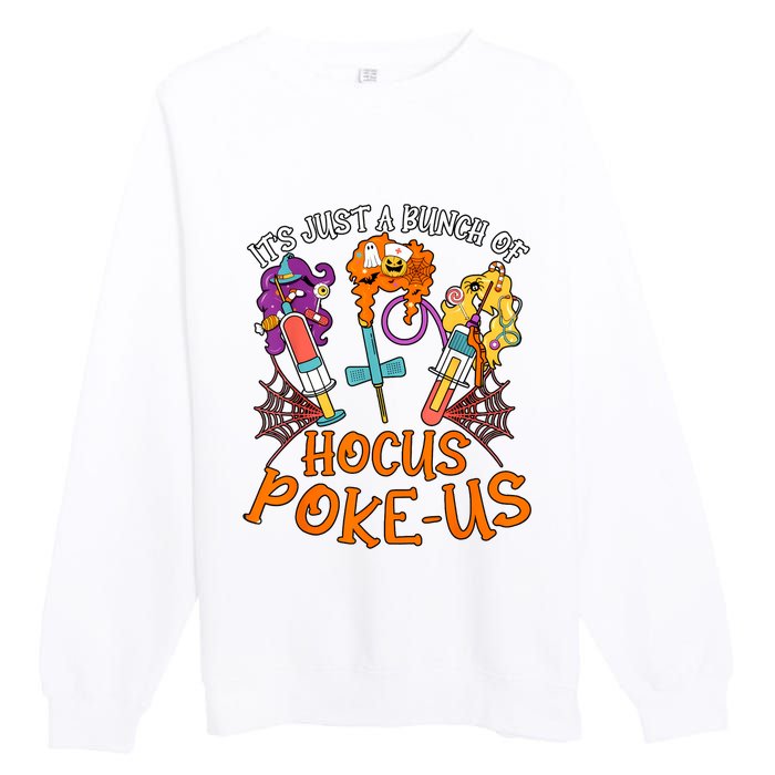 Hocus Pokeus Witch Nurse Halloween Medical Lab Tech Spooky Premium Crewneck Sweatshirt