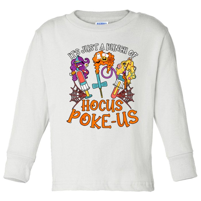 Hocus Pokeus Witch Nurse Halloween Medical Lab Tech Spooky Toddler Long Sleeve Shirt