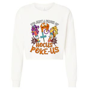 Hocus Pokeus Witch Nurse Halloween Medical Lab Tech Spooky Cropped Pullover Crew