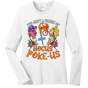 Hocus Pokeus Witch Nurse Halloween Medical Lab Tech Spooky Ladies Long Sleeve Shirt