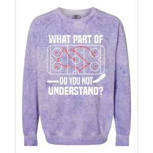 Hockey Player What Part Of Do You Not Understand Ice Hockey Funny Gift Colorblast Crewneck Sweatshirt