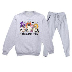 Hocus Pokeus Witch Nurse Halloween Premium Crewneck Sweatsuit Set