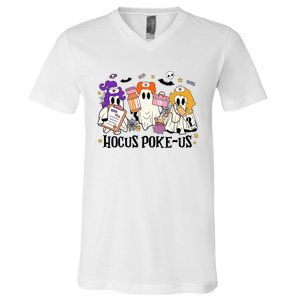 Hocus Pokeus Witch Nurse Halloween V-Neck T-Shirt