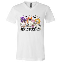 Hocus Pokeus Witch Nurse Halloween V-Neck T-Shirt