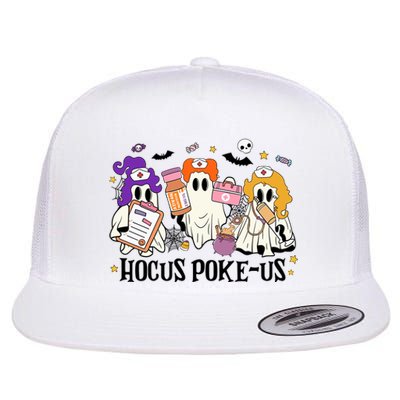 Hocus Pokeus Witch Nurse Halloween Flat Bill Trucker Hat