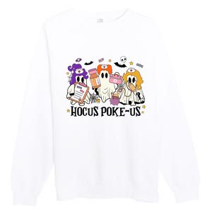 Hocus Pokeus Witch Nurse Halloween Premium Crewneck Sweatshirt