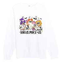 Hocus Pokeus Witch Nurse Halloween Premium Crewneck Sweatshirt