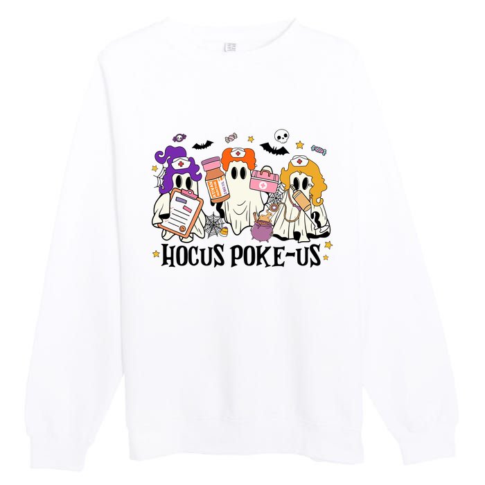 Hocus Pokeus Witch Nurse Halloween Premium Crewneck Sweatshirt