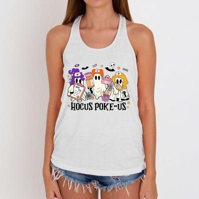 Hocus Pokeus Witch Nurse Halloween Women's Knotted Racerback Tank