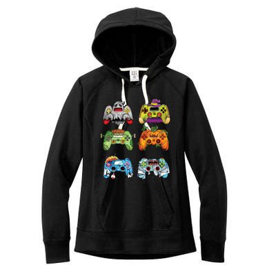 Halloween Pumpkin Witch Gaming Controllers Zombie Boy Kids Women's Fleece Hoodie