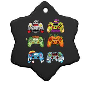 Halloween Pumpkin Witch Gaming Controllers Zombie Boy Kids Ceramic Star Ornament