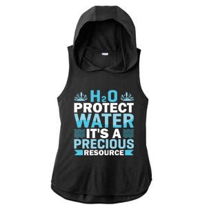 H2o Protect Water It's A Precious Resource Save Water Gift Ladies PosiCharge Tri-Blend Wicking Draft Hoodie Tank