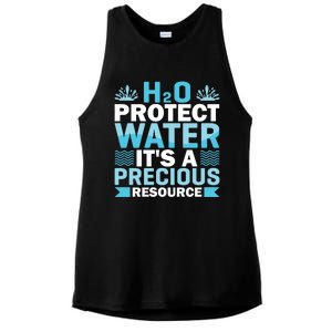 H2o Protect Water It's A Precious Resource Save Water Gift Ladies PosiCharge Tri-Blend Wicking Tank