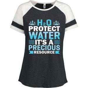 H2o Protect Water It's A Precious Resource Save Water Gift Enza Ladies Jersey Colorblock Tee