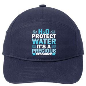 H2o Protect Water It's A Precious Resource Save Water Gift 7-Panel Snapback Hat