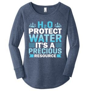 H2o Protect Water It's A Precious Resource Save Water Gift Women's Perfect Tri Tunic Long Sleeve Shirt