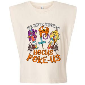 Hocus Pokeus Witch Nurse Halloween Medical Lab Tech Spooky Garment-Dyed Women's Muscle Tee