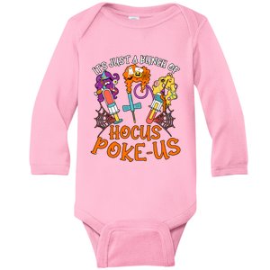 Hocus Pokeus Witch Nurse Halloween Medical Lab Tech Spooky Baby Long Sleeve Bodysuit