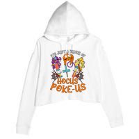 Hocus Pokeus Witch Nurse Halloween Medical Lab Tech Spooky Crop Fleece Hoodie