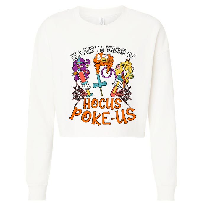 Hocus Pokeus Witch Nurse Halloween Medical Lab Tech Spooky Cropped Pullover Crew