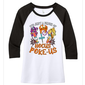 Hocus Pokeus Witch Nurse Halloween Medical Lab Tech Spooky Women's Tri-Blend 3/4-Sleeve Raglan Shirt