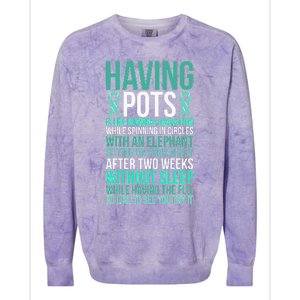 Having POTS Warrior POTS Awareness Day POTS Fighter Colorblast Crewneck Sweatshirt