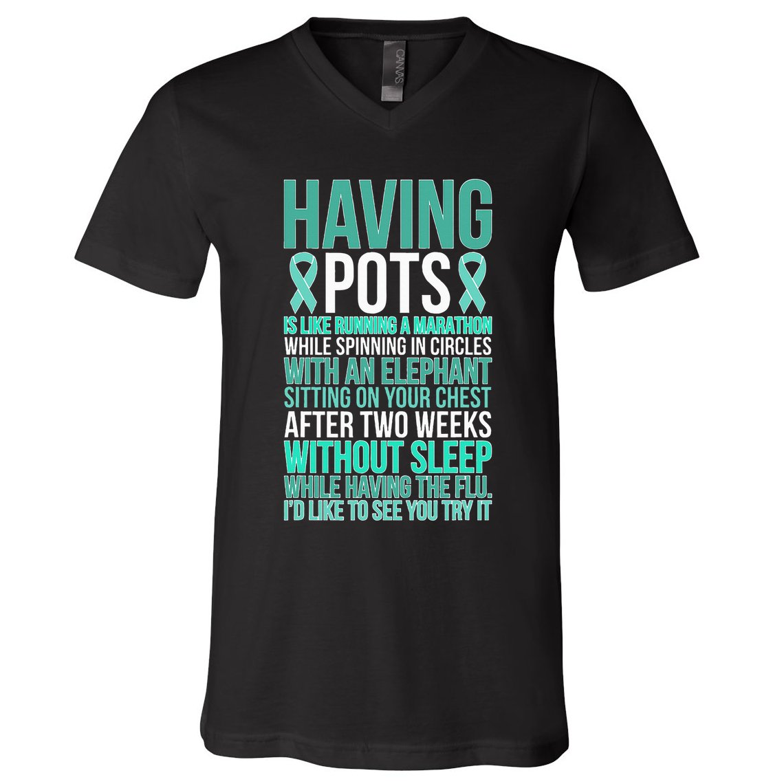 Having POTS Warrior POTS Awareness Day POTS Fighter V-Neck T-Shirt