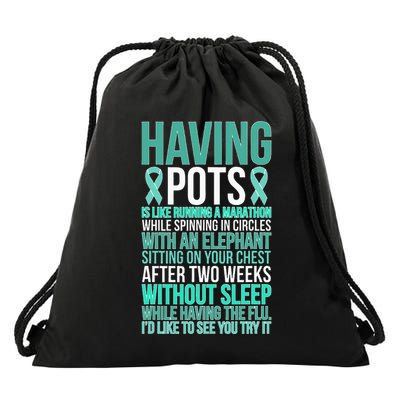 Having POTS Warrior POTS Awareness Day POTS Fighter Drawstring Bag