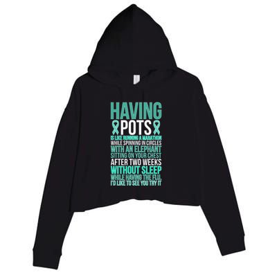 Having POTS Warrior POTS Awareness Day POTS Fighter Crop Fleece Hoodie