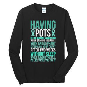 Having POTS Warrior POTS Awareness Day POTS Fighter Tall Long Sleeve T-Shirt