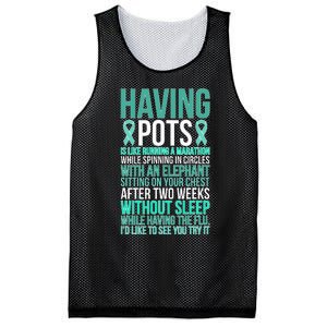 Having POTS Warrior POTS Awareness Day POTS Fighter Mesh Reversible Basketball Jersey Tank