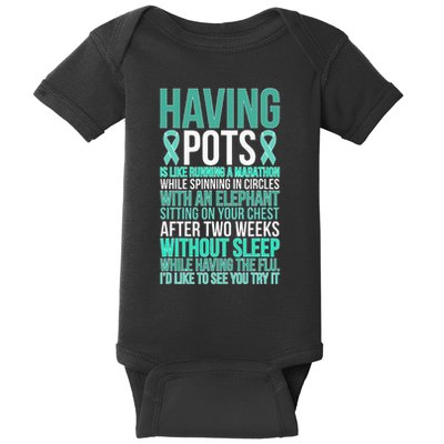 Having POTS Warrior POTS Awareness Day POTS Fighter Baby Bodysuit