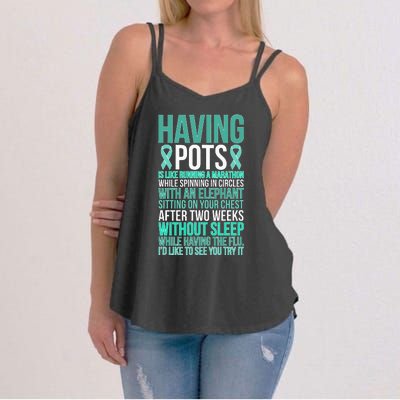 Having POTS Warrior POTS Awareness Day POTS Fighter Women's Strappy Tank