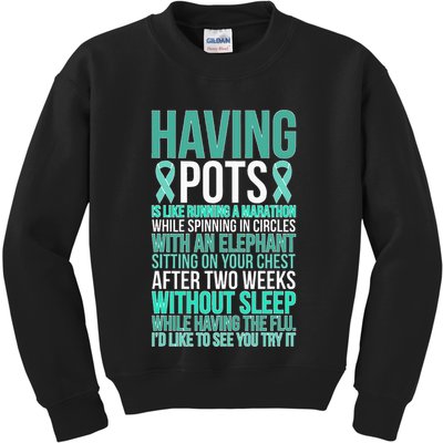 Having POTS Warrior POTS Awareness Day POTS Fighter Kids Sweatshirt