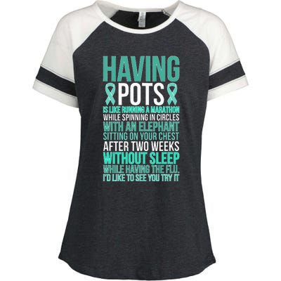 Having POTS Warrior POTS Awareness Day POTS Fighter Enza Ladies Jersey Colorblock Tee