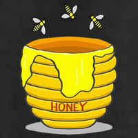 Honey Pot With Honey Bees Sweet Gift 7 Panel Mesh Trucker Snapback Hat