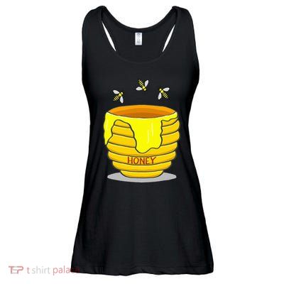 Honey Pot With Honey Bees Sweet Gift Ladies Essential Flowy Tank